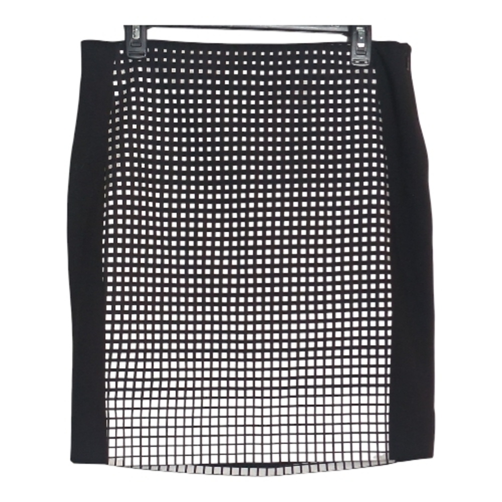 WHBM Sz 10 Ombre Grid Pencil Skirt Dark Academia Futuristic Cyber Chic Business